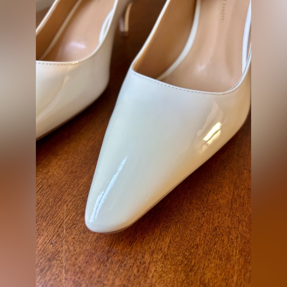 Giuseppe Zanotti Women’s Ivory Patent Leather Pointed Heels Size41/US10-NWOB - Picture 4 of 16